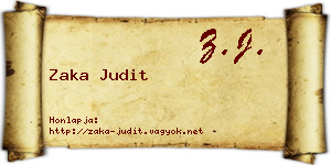Zaka Judit névjegykártya